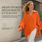 Pull en maille col rabattu coupe ample pour femme, tricot décontracté et souple, manches longues, couleur unie