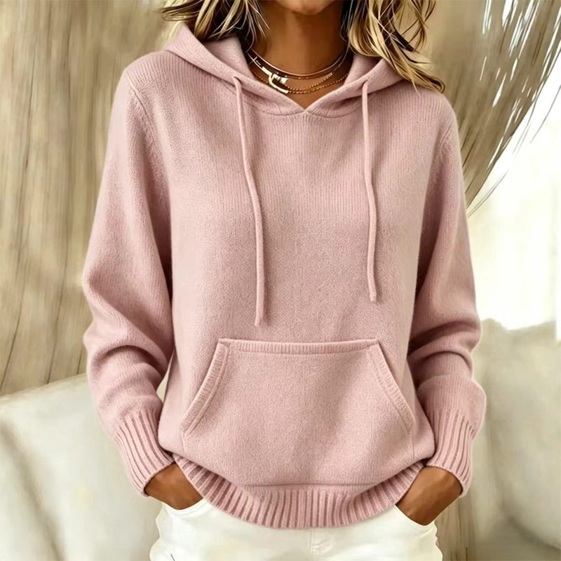 Pull en tricot à capuche décontracté pour femme