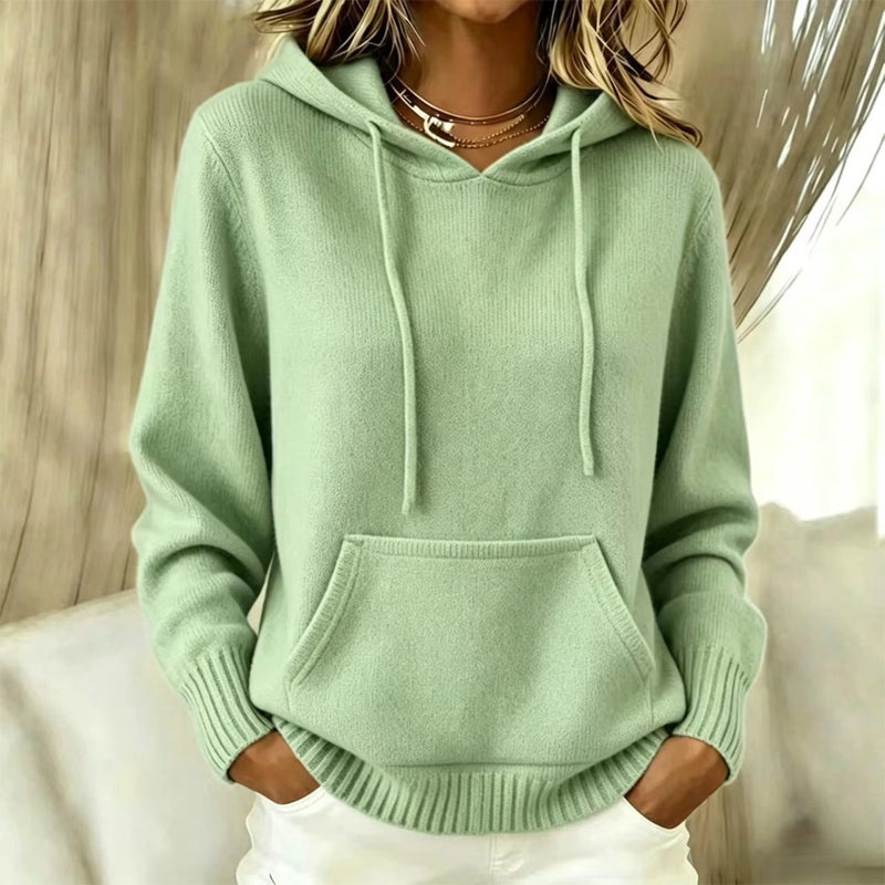 Pull en tricot à capuche décontracté pour femme