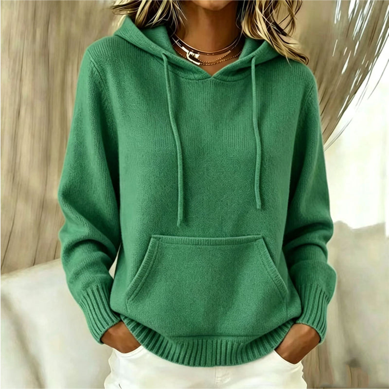 Pull en tricot à capuche décontracté pour femme