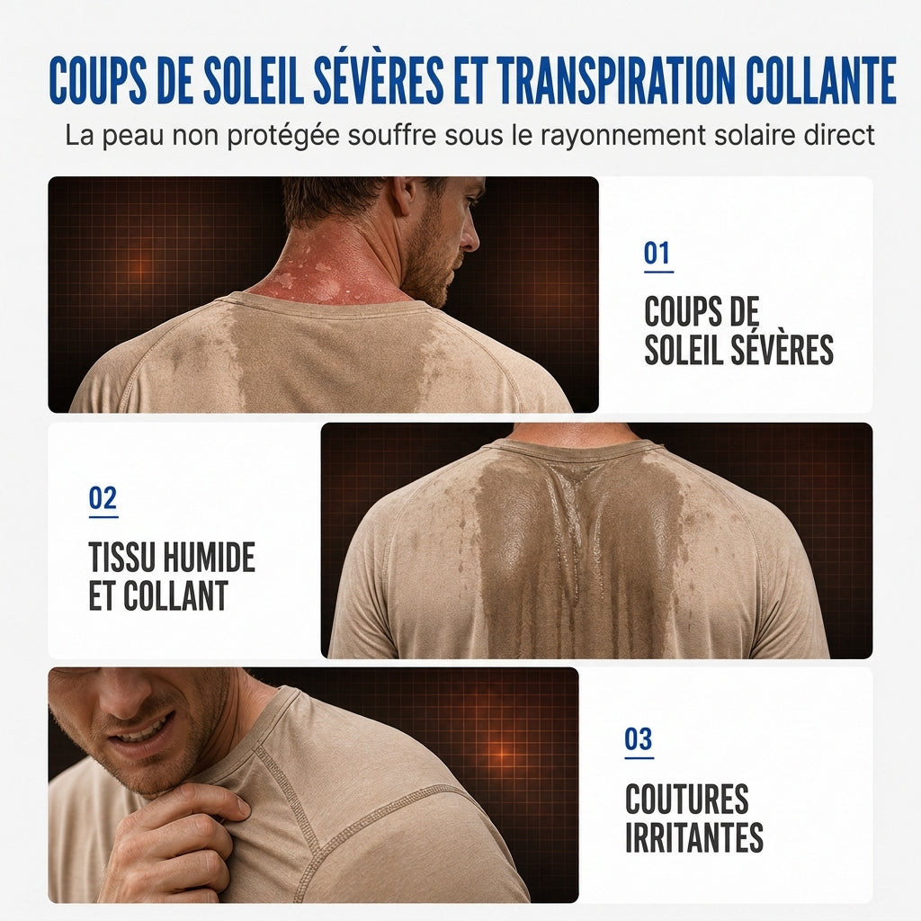 Chemise Homme à Manches Longues Col Rond à Séchage Rapide