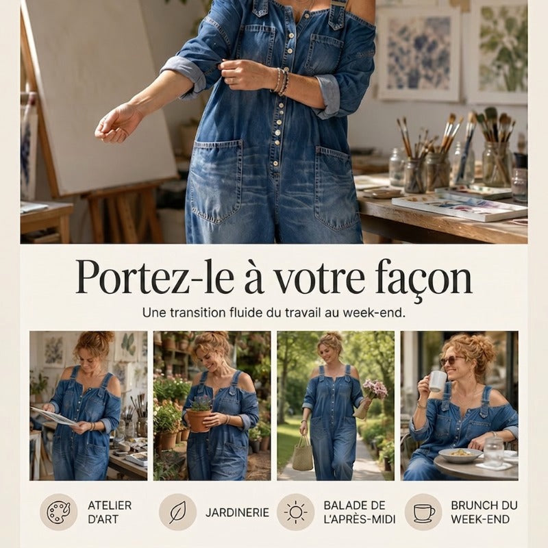 Combinaison ample à jambes larges et poches