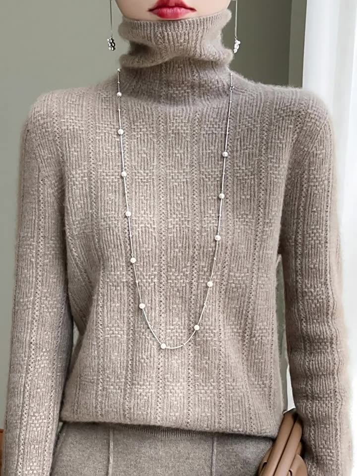 Pull tricoté à col roulé pour femme-ACHETER 2 LIVRAISON GRATUITE