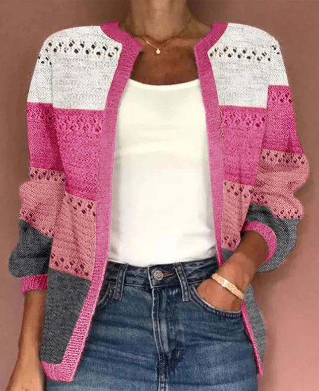 Cardigan décontracté cache-cœur en jacquard🔥Achetez-en 2  livraison gratuite