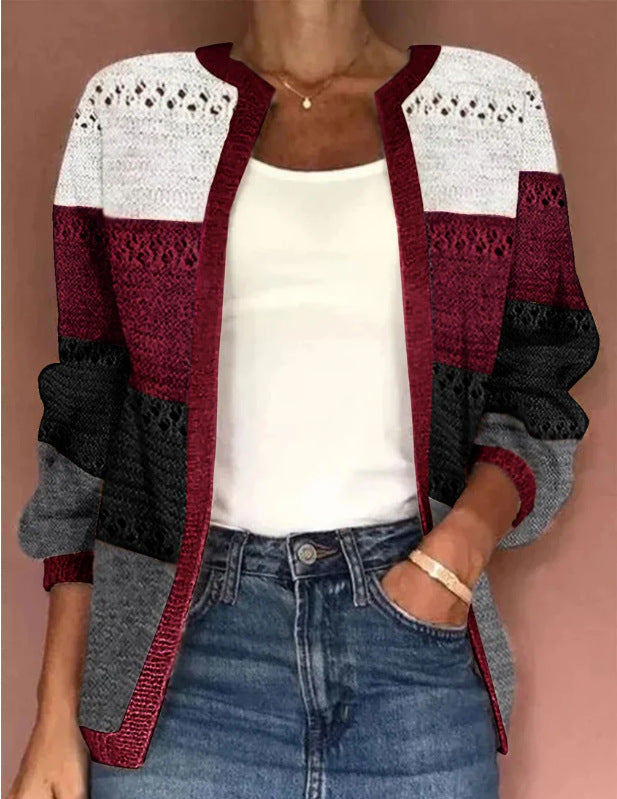 Cardigan décontracté cache-cœur en jacquard🔥Achetez-en 2  livraison gratuite