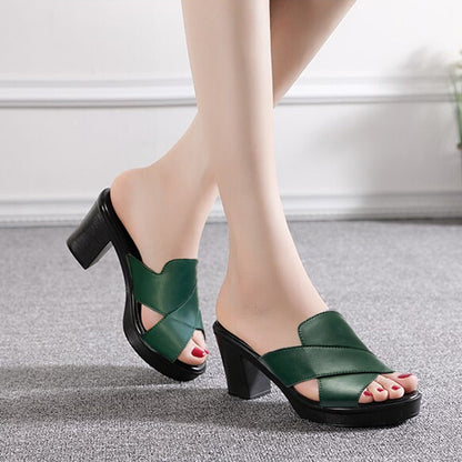 Plate-forme pour femmes Slip on Chunky Sandales à talons hauts-acheter 2 livraison gratuite