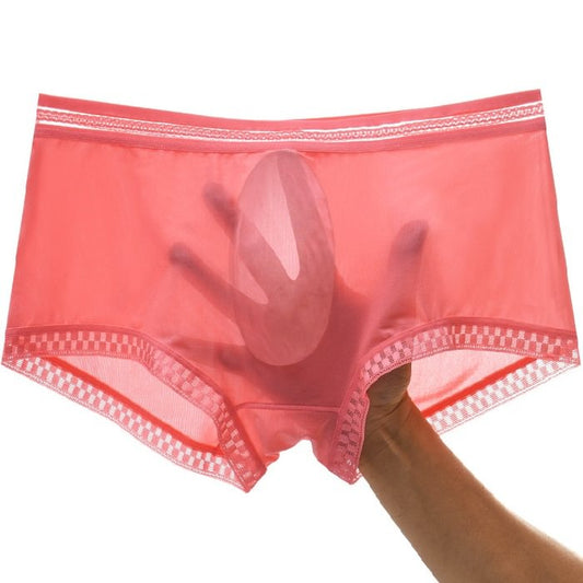 Nouvelle culotte sans couture en soie glacée sexy translucide