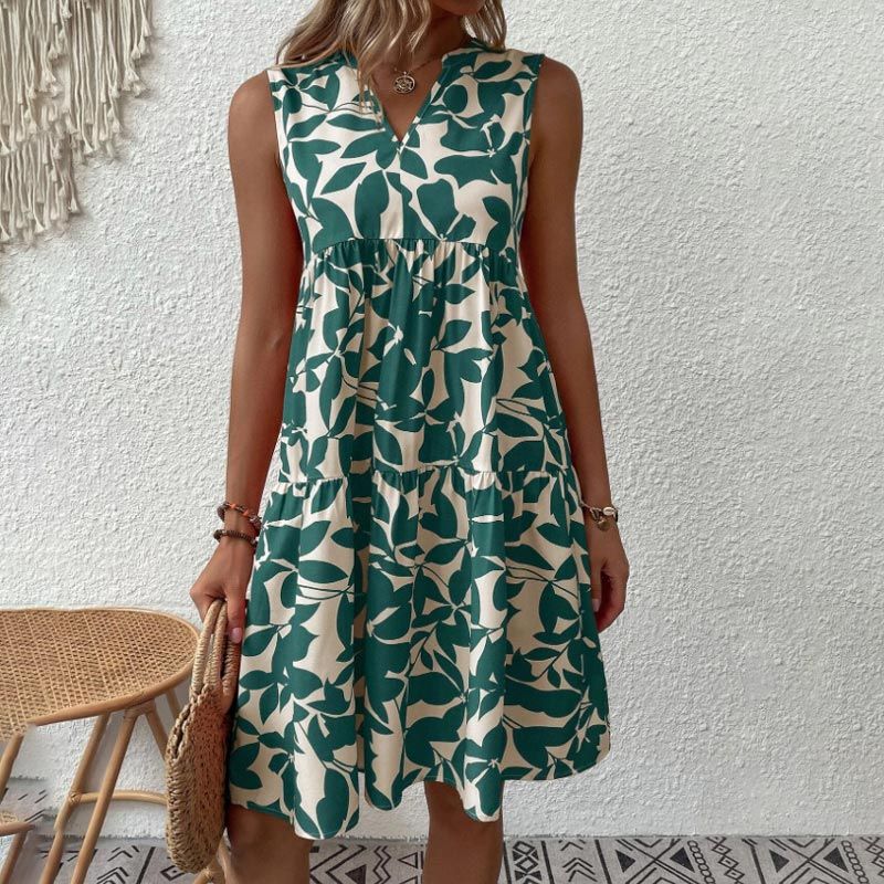 Le dernier modèle - 49% OFF 🌹🍀Achetez 2 livraison gratuite💥Robe sans manches plissée Boho à la mode pour femmes