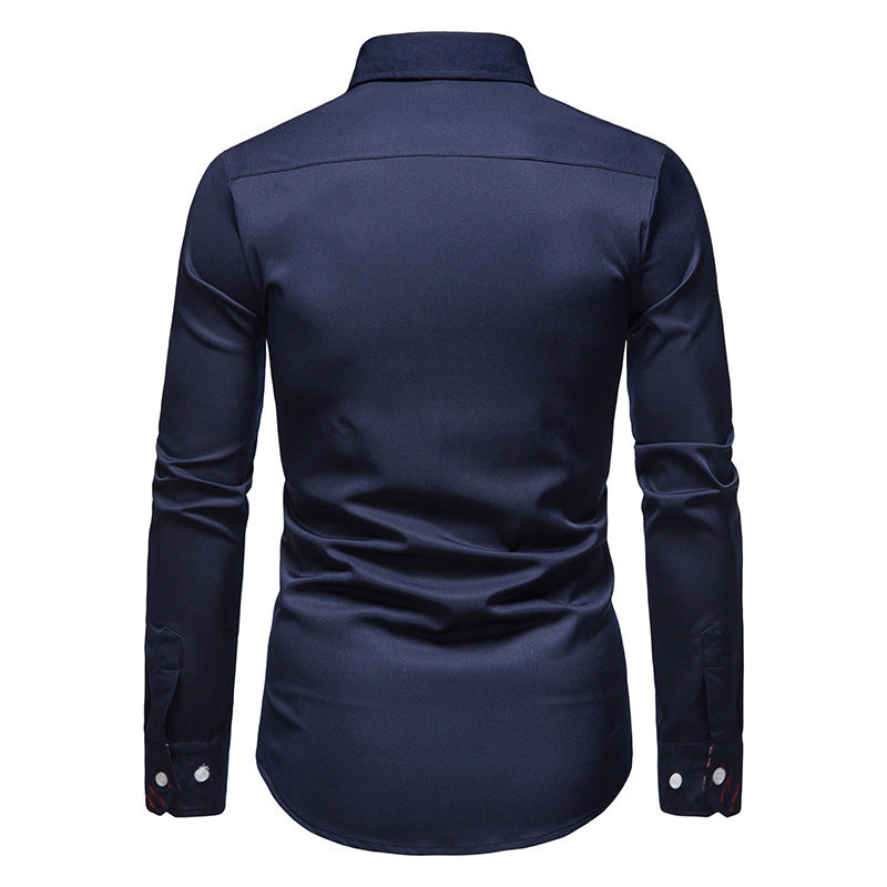 Chemise à manches longues boutonnée à imprimé floral coupe slim pour hommes