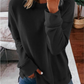 T-shirt ample à manches longues de couleur unie pour femmes d'automne et d'hiver