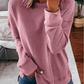 T-shirt ample à manches longues de couleur unie pour femmes d'automne et d'hiver