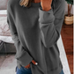 T-shirt ample à manches longues de couleur unie pour femmes d'automne et d'hiver