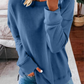 T-shirt ample à manches longues de couleur unie pour femmes d'automne et d'hiver