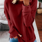 T-shirt ample à manches longues de couleur unie pour femmes d'automne et d'hiver