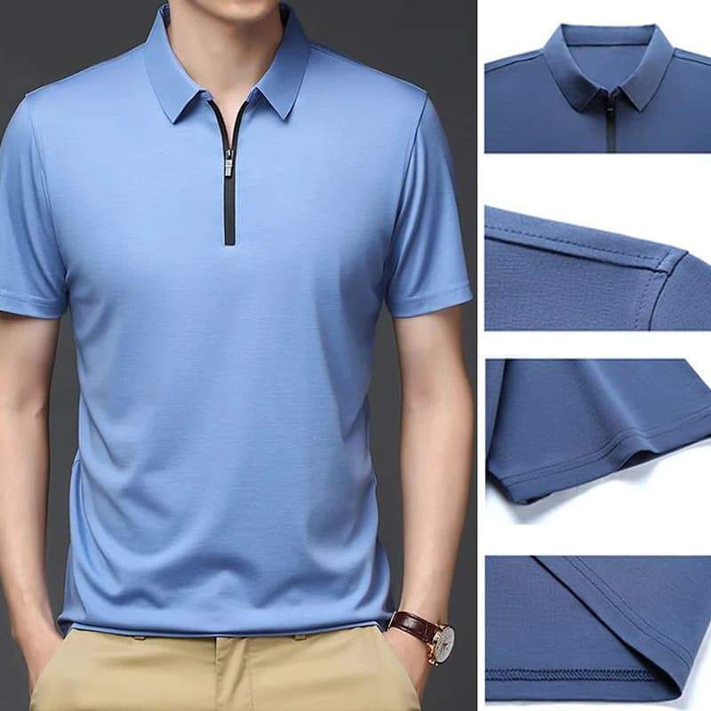 Chemise POLO en soie de glace pour hommes-9