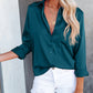 Chemises boutonnées pour femmes Col en V en satin-acheter 2 livraison gratuite