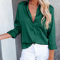 Chemises boutonnées pour femmes Col en V en satin-acheter 2 livraison gratuite