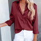 Chemises boutonnées pour femmes Col en V en satin-acheter 2 livraison gratuite