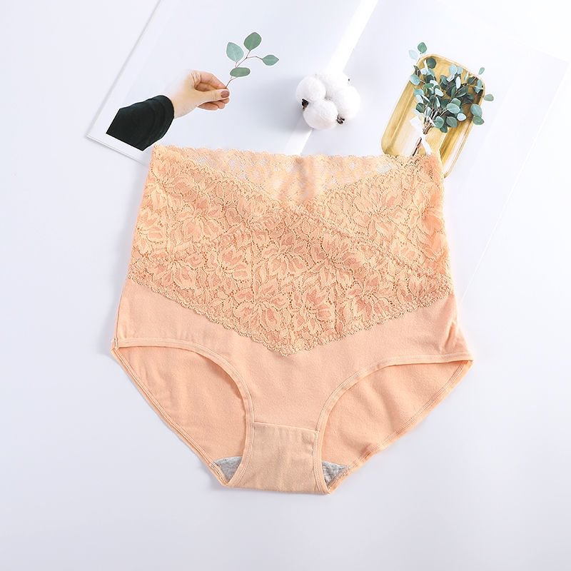 Culotte en dentelle de coton taille haute pour femmes