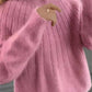 Pull en tricot doux de couleur unie