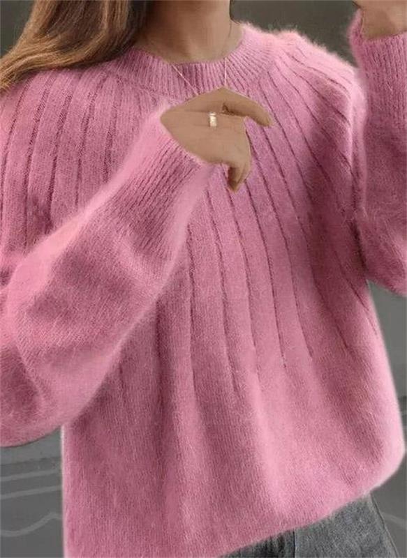 Pull en tricot doux de couleur unie