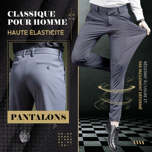 (Soldes pour la fête des pères -50% OFF)Pantalon classique pour hommes à bonne élasticité