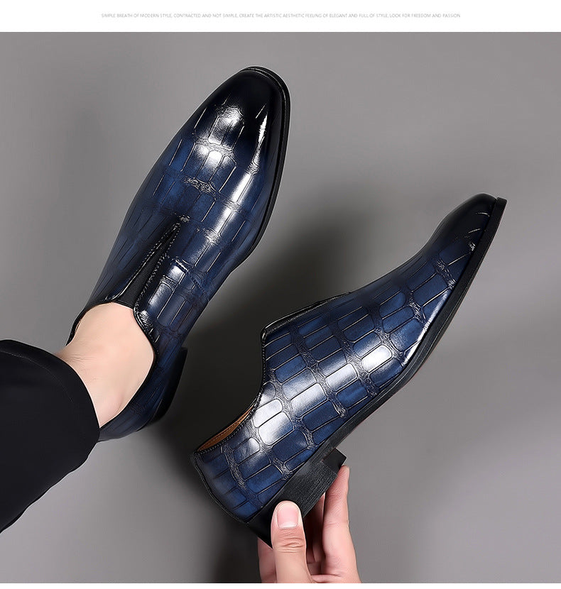 Chaussures en cuir décontractées à motif de pierre faites à la main pour hommes italiens-LIVRAISON GRATUITE