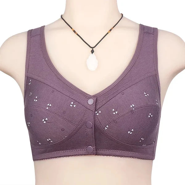 2024 Nouveau design pour le soutien-gorge en coton à fermeture frontale senior🥰Vente pour la fête des mères - 49% de réduction