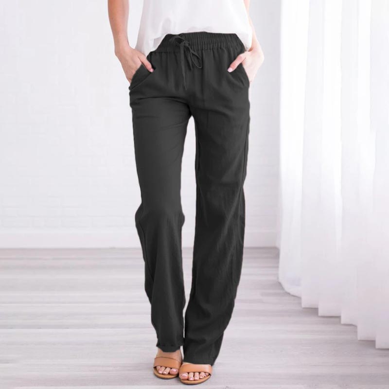 Pantalon ample et confortable en lin et coton pour femmes