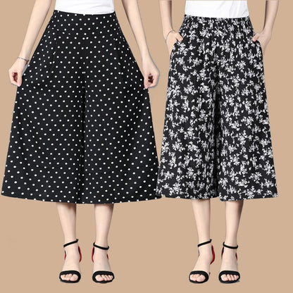 Pantalon large en mousseline plissée à taille élastique🥰Achetez-en 2 livraison gratuite