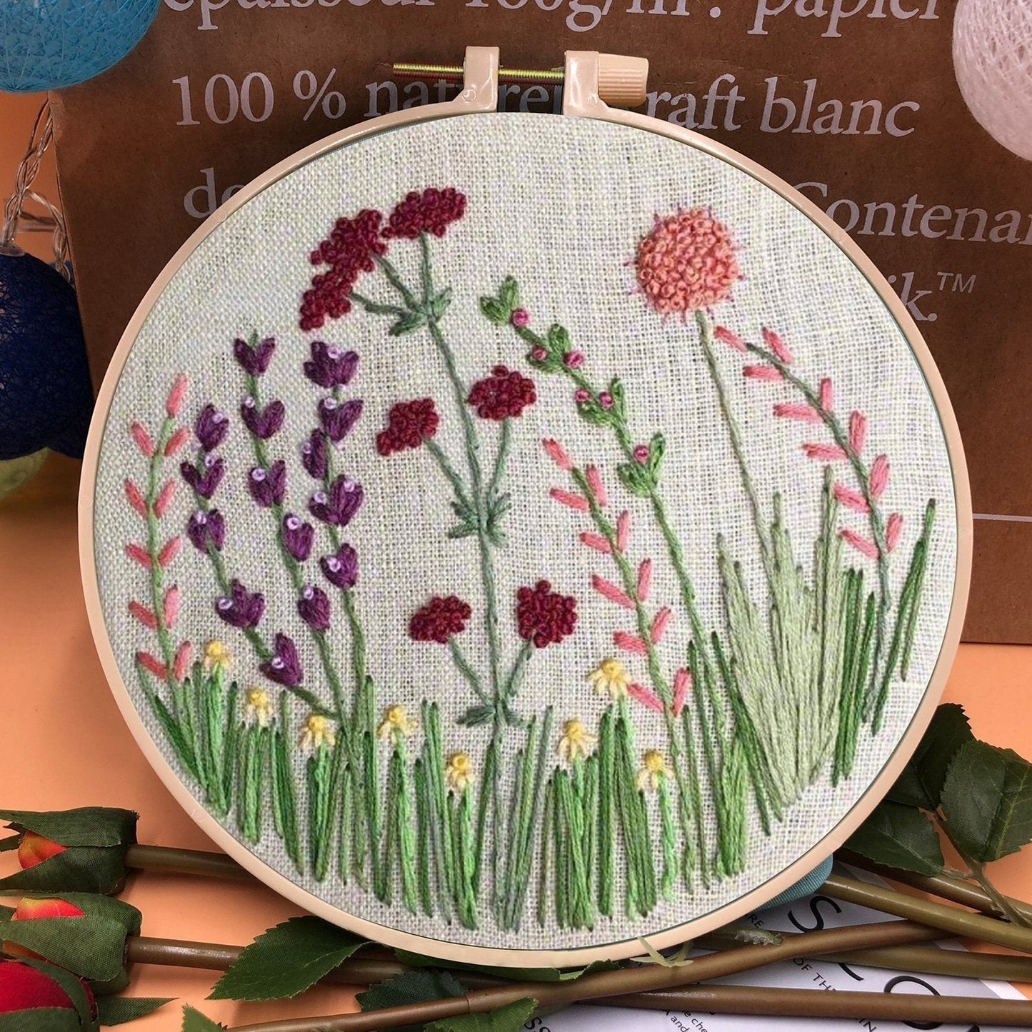 Dernier jour 49% DE RÉDUCTION - Cadeau parfait - Kit de fleur de cercle de broderie pour débutant