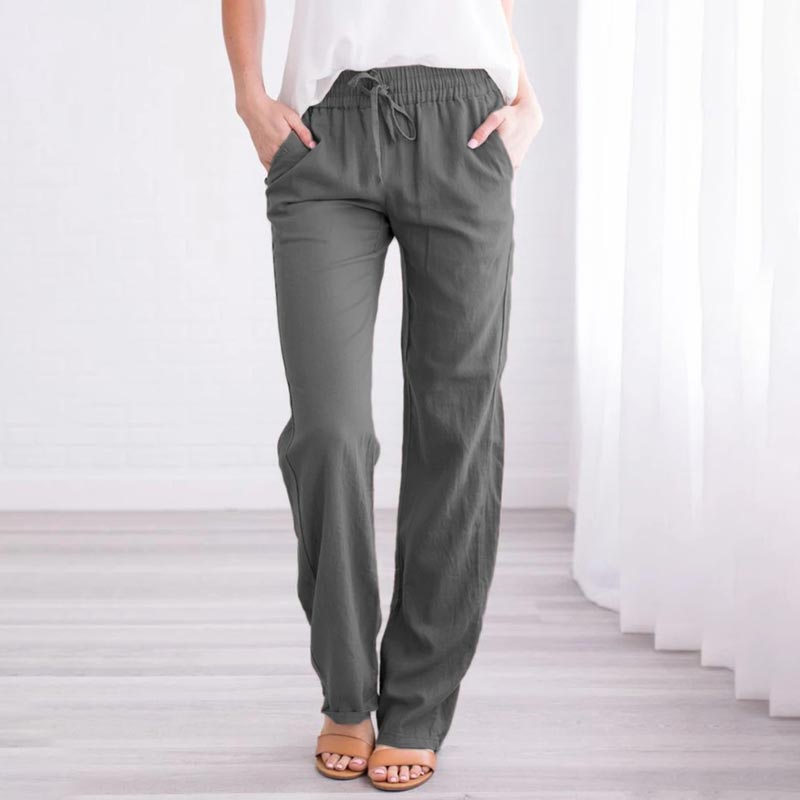 Pantalon ample et confortable en lin et coton pour femmes