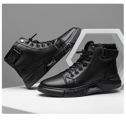 (⏰Offre à durée limitée 70% 🔥)Bottes de moto de qualité supérieure pour hommes en cuir véritable imperméables antidérapantes anti-entorse