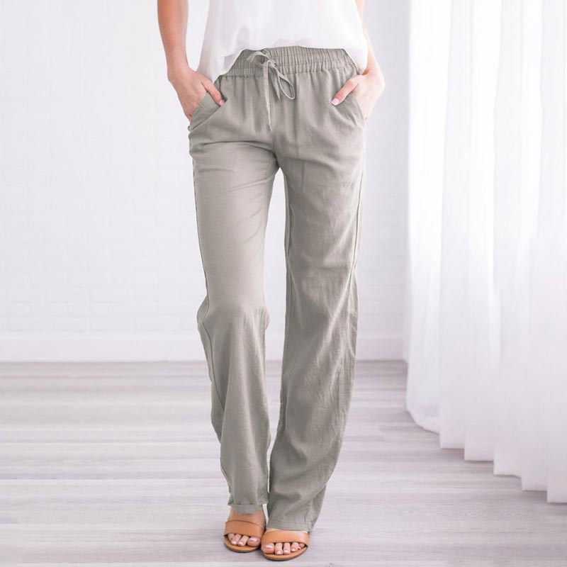 Pantalon ample et confortable en lin et coton pour femmes