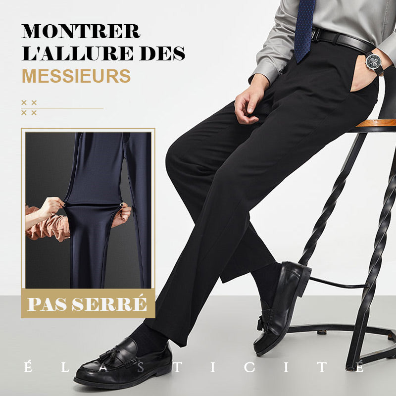 (Soldes pour la fête des pères -50% OFF)Pantalon classique pour hommes à bonne élasticité-3