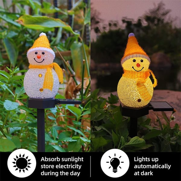 Vente de Noël -- Lampe bonhomme de neige solaire étanche