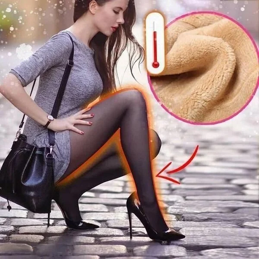 💥Dernier jour 49 % de réduction💥Faux collants élastiques doublés de peluche chaude translucide