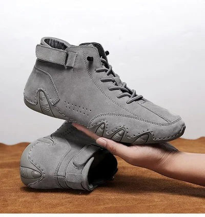 （50% de réduction et livraison gratuite）Bottes hautes italiennes en daim à Velcro-Charme masculin, chic décontracté