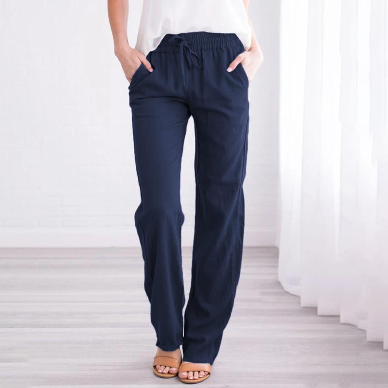 Pantalon ample et confortable en lin et coton pour femmes