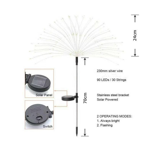 Dernier jour 50 % de réduction - Lampe de feu d'artifice de jardin solaire étanche