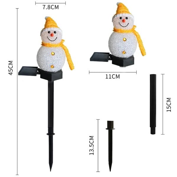 Vente de Noël -- Lampe bonhomme de neige solaire étanche