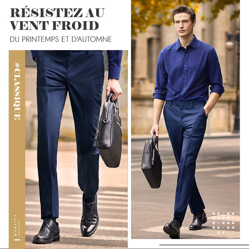 (Soldes pour la fête des pères -50% OFF)Pantalon classique pour hommes à bonne élasticité-1