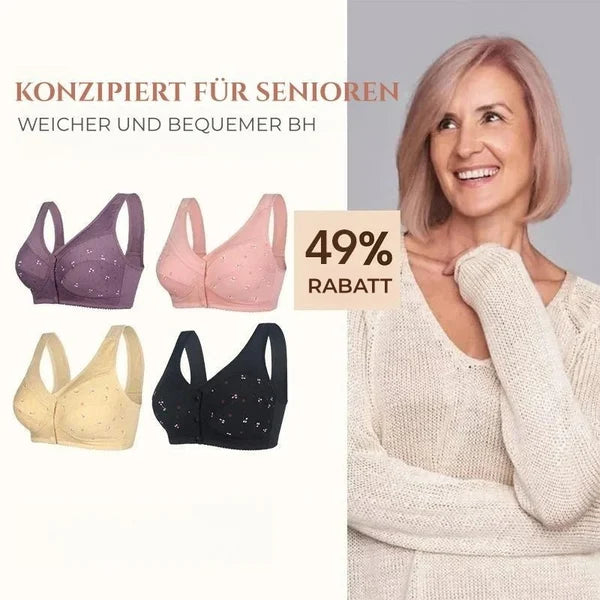 2024 Nouveau design pour le soutien-gorge en coton à fermeture frontale senior🥰Vente pour la fête des mères - 49% de réduction