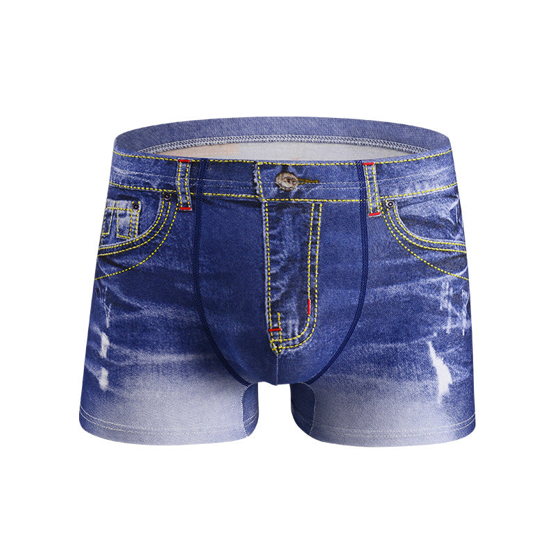 Caleçon créatif aspect denim pour hommes