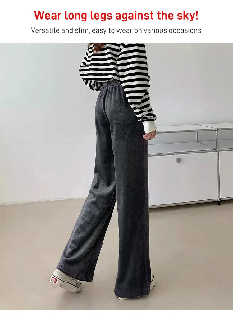 PROMOTION HIVER🔥  Pantalon à jambes larges épaissies et chaudes pour femmes