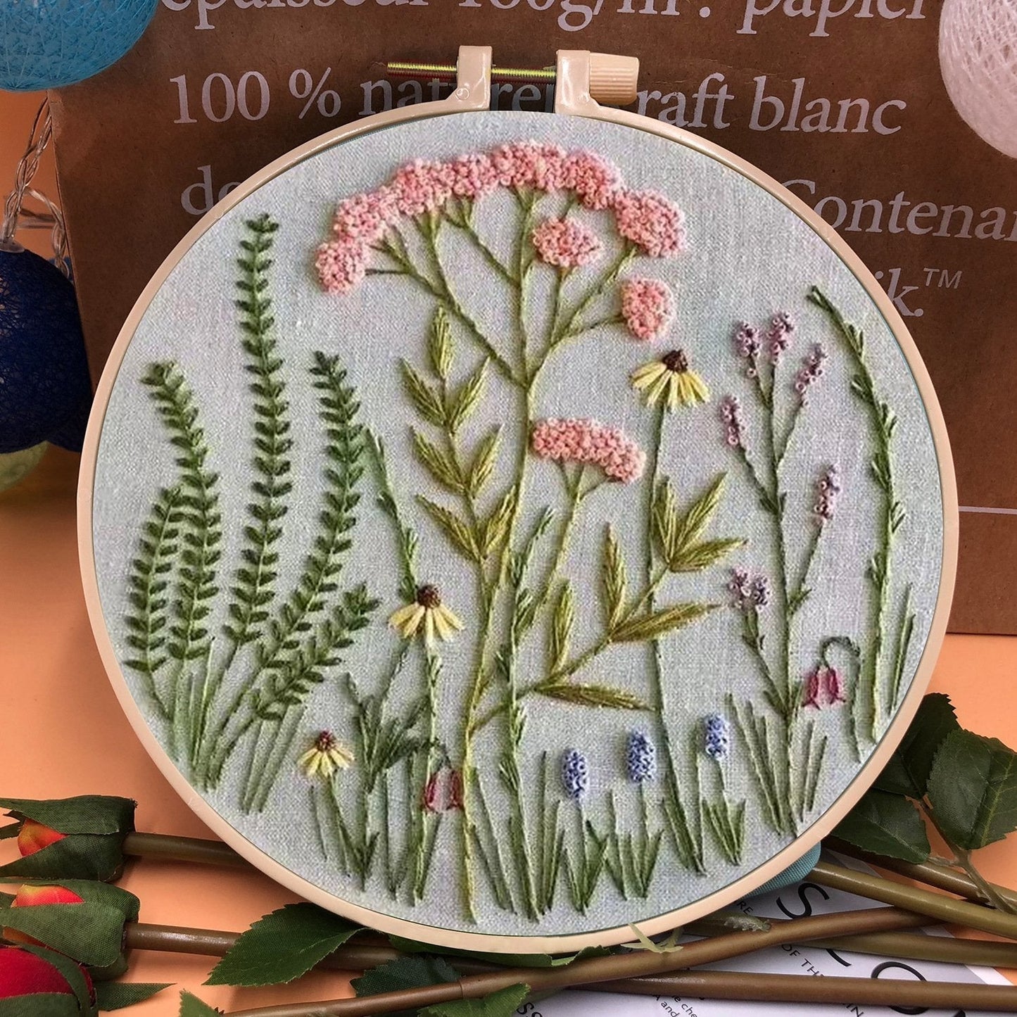 Dernier jour 49% DE RÉDUCTION - Cadeau parfait - Kit de fleur de cercle de broderie pour débutant