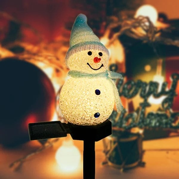 Vente de Noël -- Lampe bonhomme de neige solaire étanche