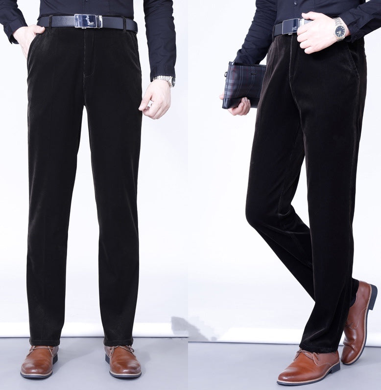 Pantalon long droit en velours côtelé extensible pour homme - Achetez-en 2 Livraison gratuite