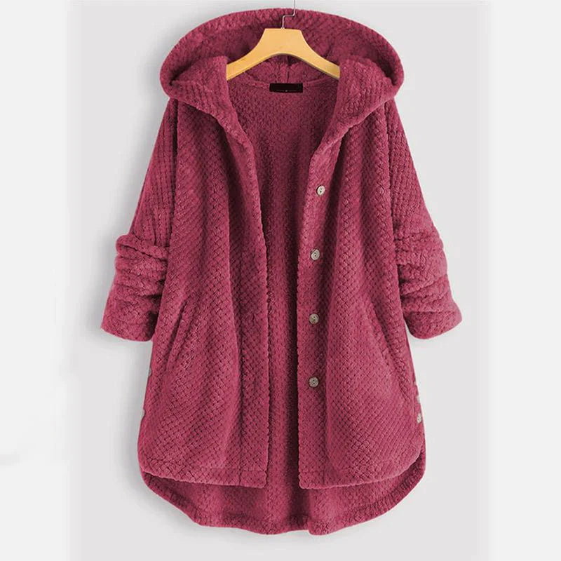 Manteau à Capuche de Couleur Uni