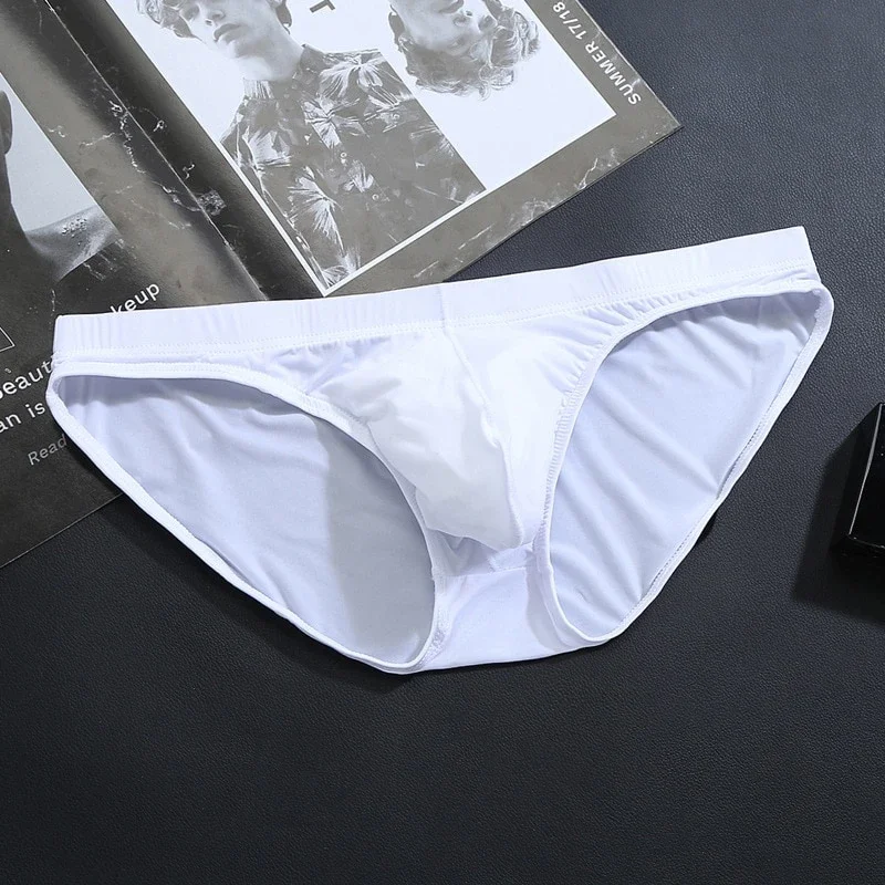 Slip de bikini uni en soie glacée pour hommes, sans couture💥Achetez-en 3 obtenez-en 1 gratuitement